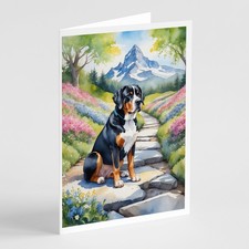 Caroline's Treasures Greater Swiss Mountain Dog Spring Path Greeting Cards Pk 8