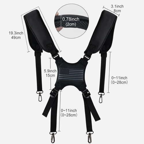 Golf Bag Straps Universal Double Shoulder PU Leather Golf Bag Carry Strap - Picture 6 of 12