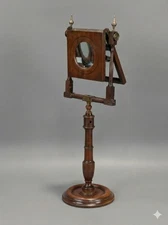 Antique Zograscope Optical Viewer Mahogany & Brass Scientific Instrument 27"...