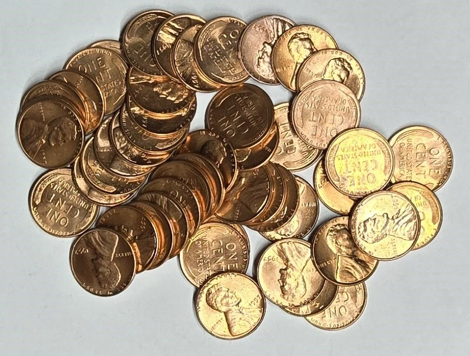 1957 P Lincoln Wheat Penny Roll Red BU Cent Brilliant Uncirculated Coin #A271 - Image 4 of 4