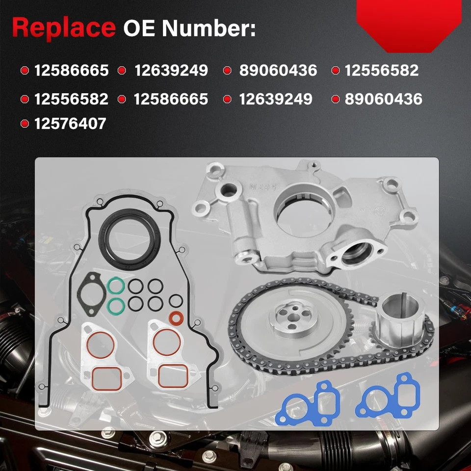 Kit de cadena de distribución de bomba de aceite M295 para Chevy Silverado 1500 1999-2004 4,8 5,3 6,0 L Foto 2 de 4