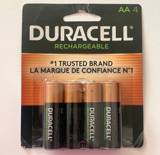 NEW DURACELL 4 AA RECHARGEABLE BATTERIES PACK 2500 mAh 1.2V BLACK