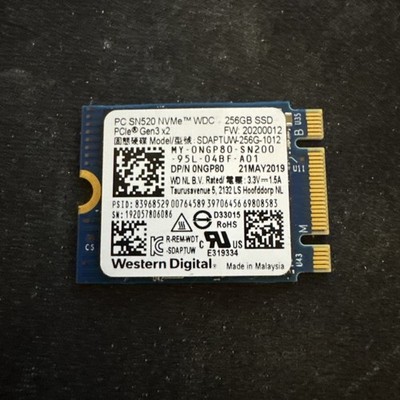 Western Digital SN520 256GB SSD NVMe M.2 Internal Hard Drive SDAPTUW-256G-1012