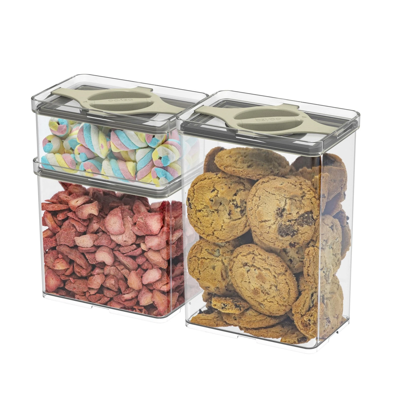 Leakproof Food Storage Container Set with Twist-Lock Lids, 3-Pack BPA-Free St...