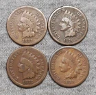 Lot Of 4 Indian Head Cent - 1871, 1875, 1876 & 1879