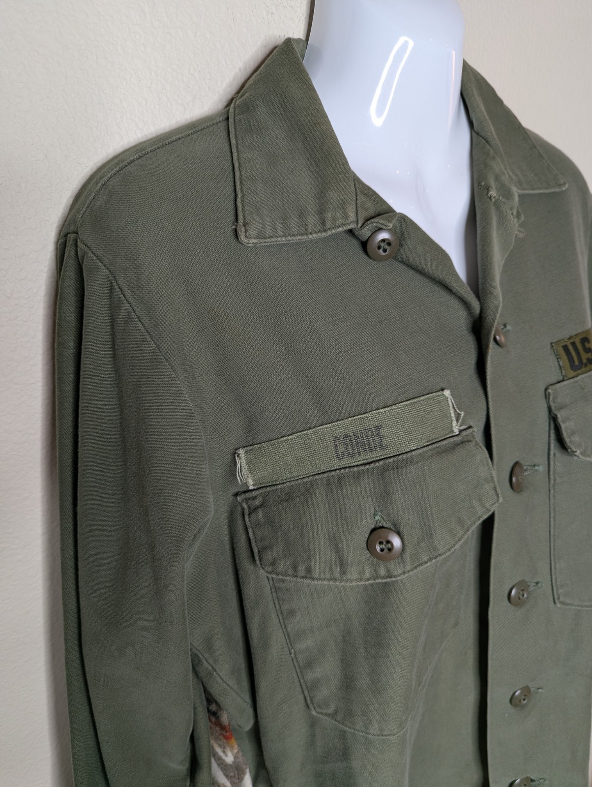Upcycled Pendleton Aztec Native Army Jacket DIY W… - image 9