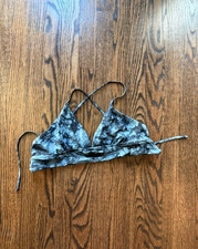 Athleta bikini top size small tie-dye green and black