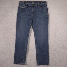 Old Navy Boyfriend Jeans Womens 8 Blue Med Wash Mid Rise Relaxed Stretch Denim