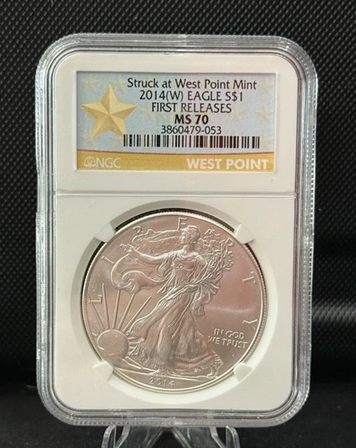 2014(W) American Silver Eagle NGCMS70 FIRST RELEASE West Point Mint .999 Fine