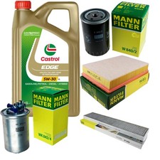 INSPEKTIONSKIT FILTER CASTROL 5L ÖL 5W30 für VW Sharan 7M8 7M9 7M6 1.9 TDI