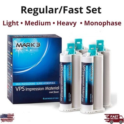 4 x 50ML VPS Impression Material Light/Medium/Heavy/Monophase Fast/Regular Set