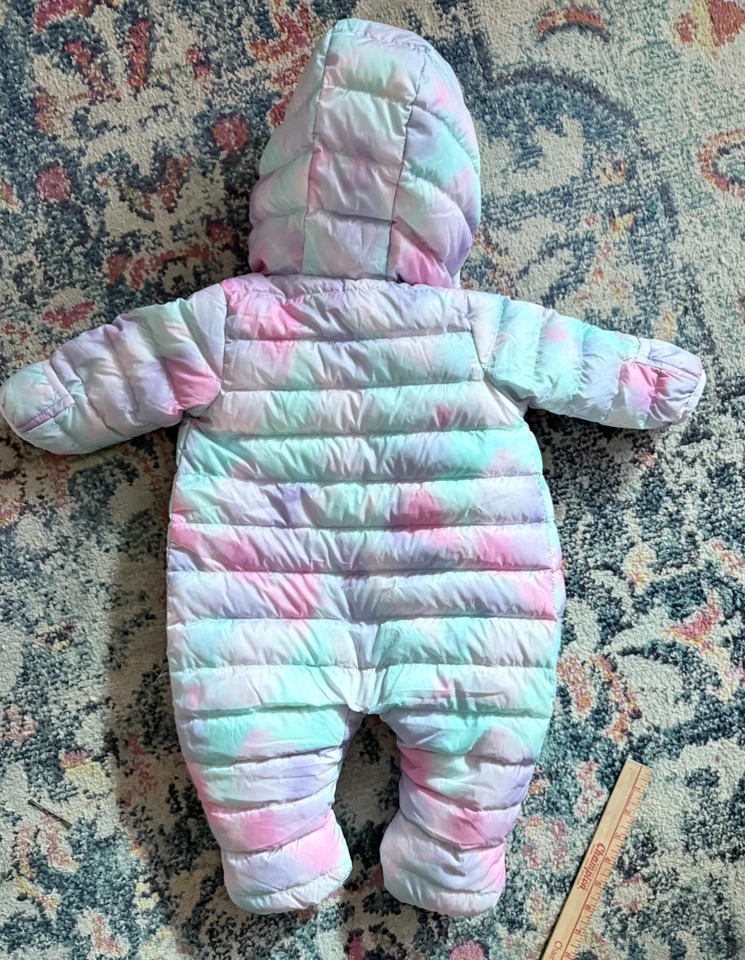 Traje de nieve Eddie Bauer azul con capucha para niñas 3-6 meses botines extraíbles Foto 3 de 4