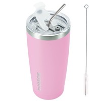 Kaffeebecher 600 Ml Mit Deckel Und Strohhalm, Isoliert, Bjpkpk, Reisebecher