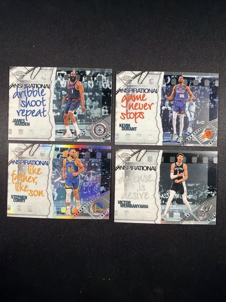 Topps Chrome NBA Inspirational Set 4 Cards Curry Durant Harden Wembanyama nba