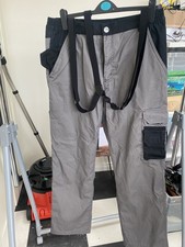 Parkside Mens BLACK W 36” LEG 44” Cargo Work Trousers Dungarees Casual Pockets