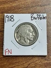 1918 P Buffalo Nickel Original FN Fine U.S. 5c Type Coin (Raw14685)