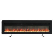 50 Inch Linear Wall Mounted Electric Fireplace with Realistic LED Flame Effect