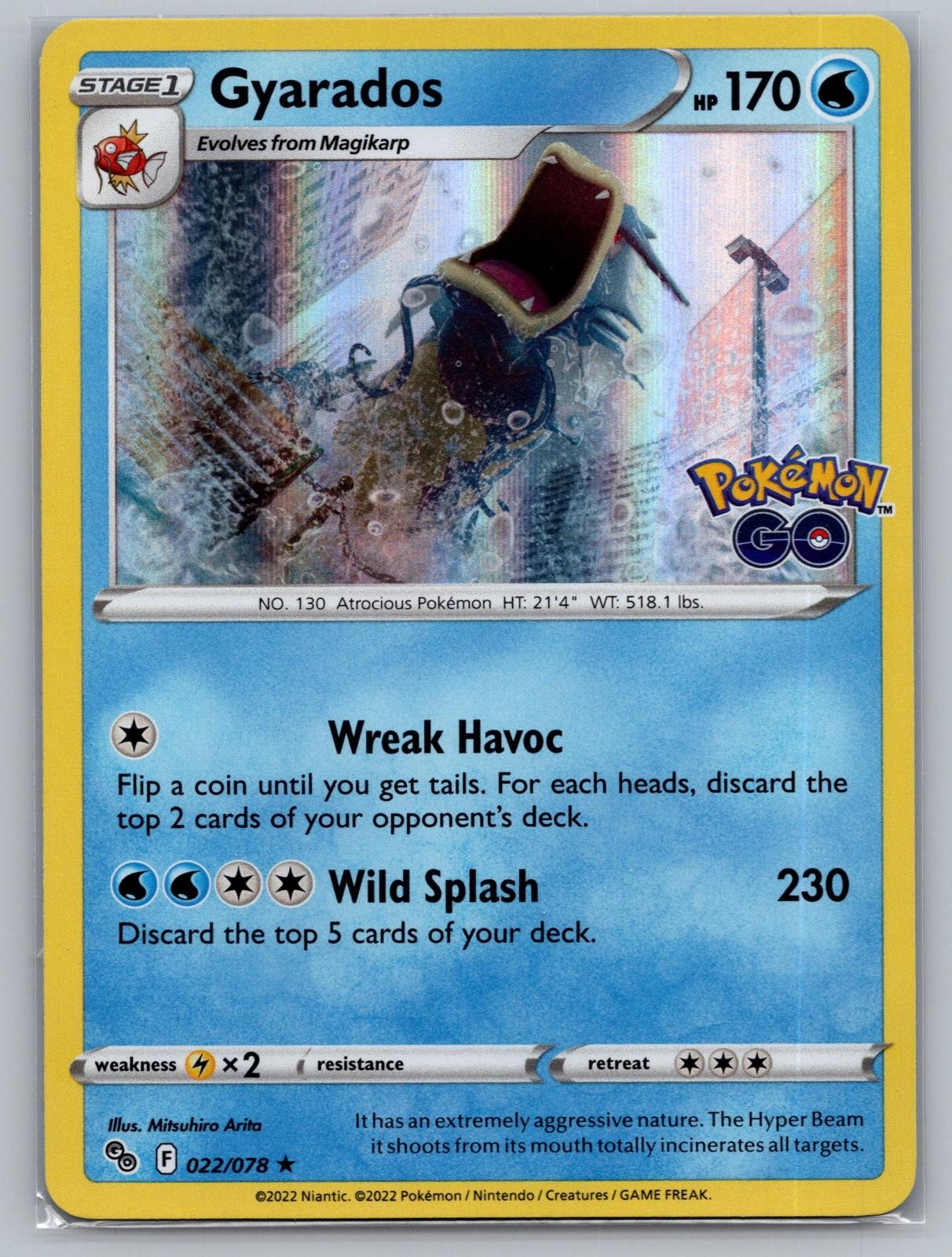 Gyarados 022/078 Holo Rare Pokemon GO Pokemon Near Mint