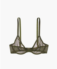 NWOT Cuup Bra The Plunge Mesh Moss Sz 36D  Imperfections See Photos  