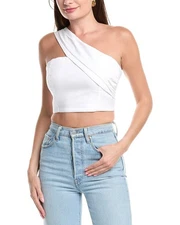 Milly Arantza Linen-Blend Top Women's White L