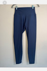 Alo Women's Blue Solid High-Waist Ankle Leggings MEDIUM — photo 1