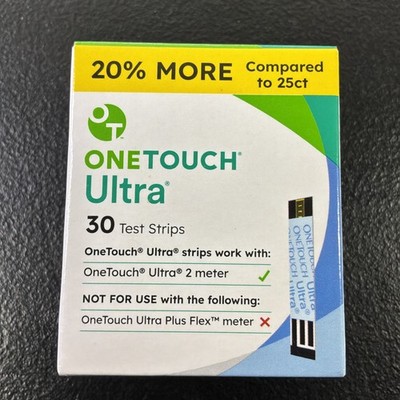 OneTouch Ultra Blood Test Strips 30 Ct Exp 4/30/27