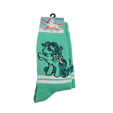 My Little Pony Mens Size 6.5-12 Teal My Little Pony Novelty Graphic Crew Socks