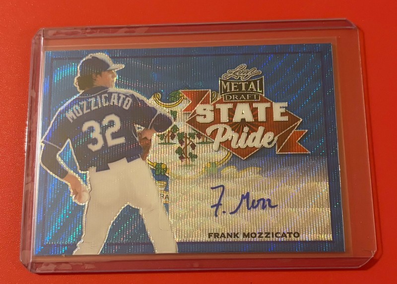 2021 Leaf Metal Draft Frank Mozzicato State Pride Blue Wave AUTO RC #'d 2/10