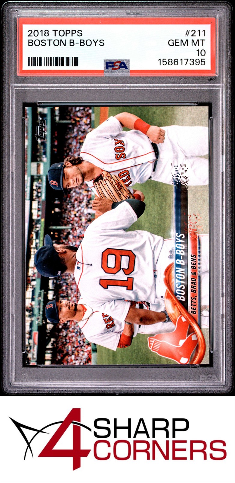 2018 TOPPS #211 MOOKIE BETTS BOSTON B-BOYS PSA 10 view 1