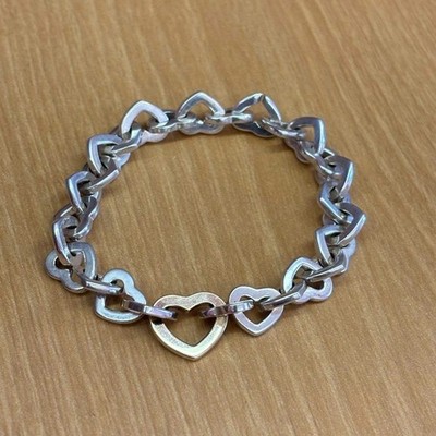 Tiffany and Co heart links bracelet sterling silver 925 750 18K