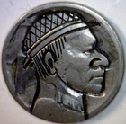 1930 's Era HOBO Buffalo Nickel Coin ~ NICE Hand Carved NR  FREE SHIP