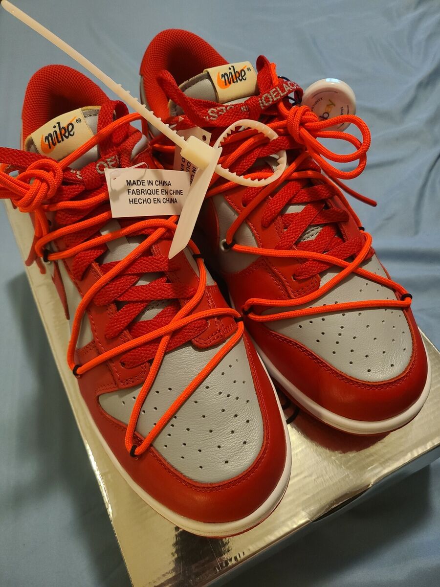 Off White Nike Dunk Low University Red Unlv Size 9.5 Off White Nike Dunk Low University Red Unlv Size 9.5