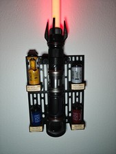 Lightsaber Wall Mount Holder Holds 4 Kyber Crystals. Vertical Wall Display