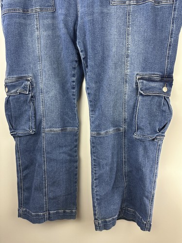 Judy Blue Macon Cargo Wide Leg Jeans High Rise Blue Denim Damen Übergröße 24W - Bild 16 von 16