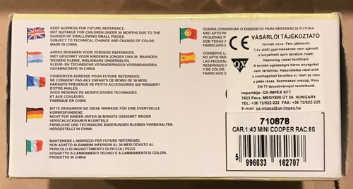 Cararama Racing Mini Cooper #68 1:43 New In Box Hongwell Toys No. 710878 - 第 3/6 張圖片