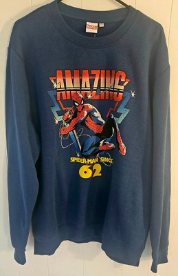 Marvel Spiderman ''Since 62'' Blue Sweater Size XL