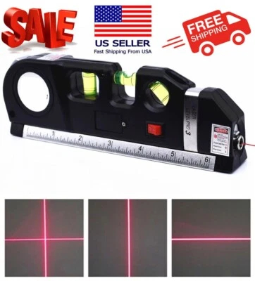 Multipurpose Laser Level Vertical Horizon Measuring Tape Aligner Metric Rulers - Image 1 of 4