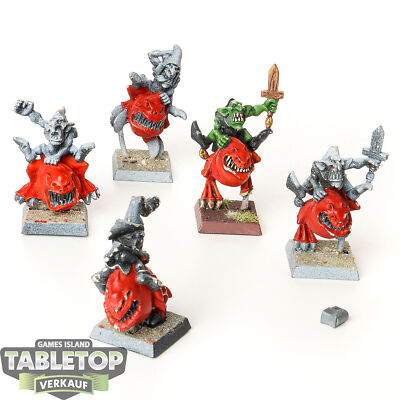 Orc & Goblin Tribes - 5x Night Goblin Squig Hoppers - teilweise bemalt