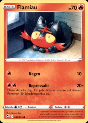 Pokemon 030/195 - Flamiau - Common - SWSH12 Silberne Sturmwinde