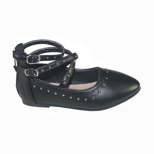 Nuevos zapatos de vestir planos informales de ballet con correa al tobillo para niñas con cremallera trasera - Imagen 6 de 12