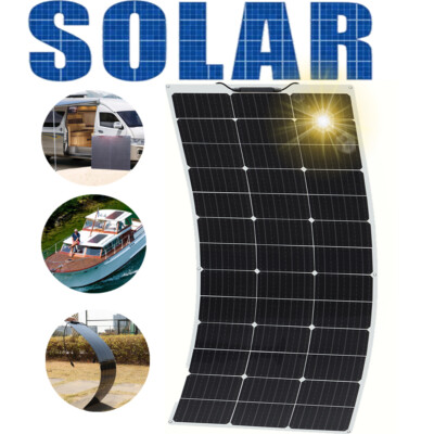 130W Monocrystalline Flexible Solar Panel Lightweight Bendable Charge for Boat