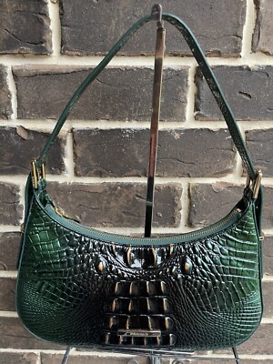 NWT $315 BRAHMIN Kyrie Evergreen Ombre Melbourne Shoulder Bag leather green