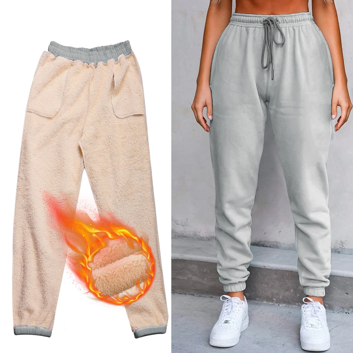 Pile Lined Sweat Pants