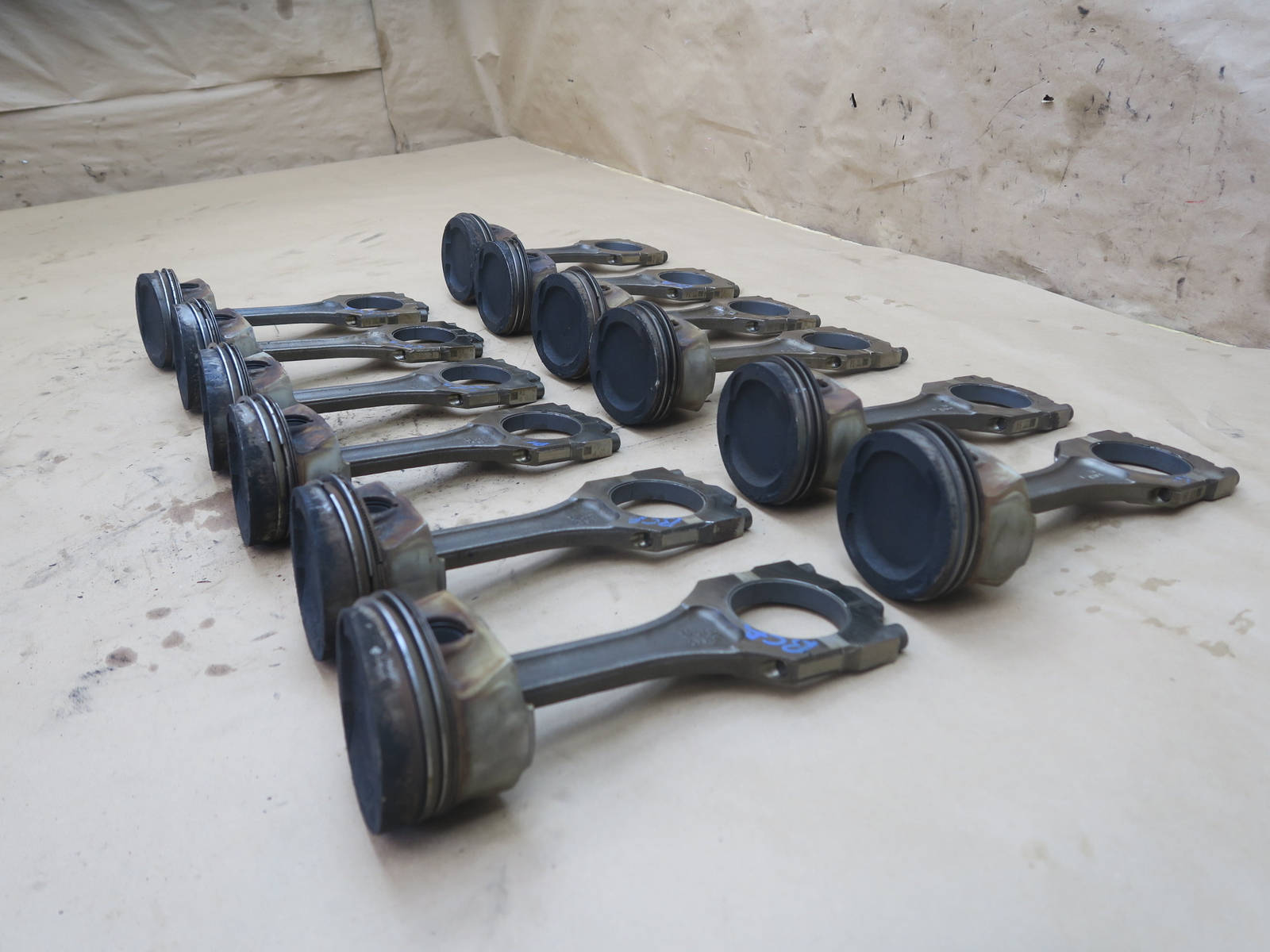 03-10 BENTLEY CONTINENTAL GT FLYING SPUR 6.0L ENGINE PISTON CONNECTING ROD SET