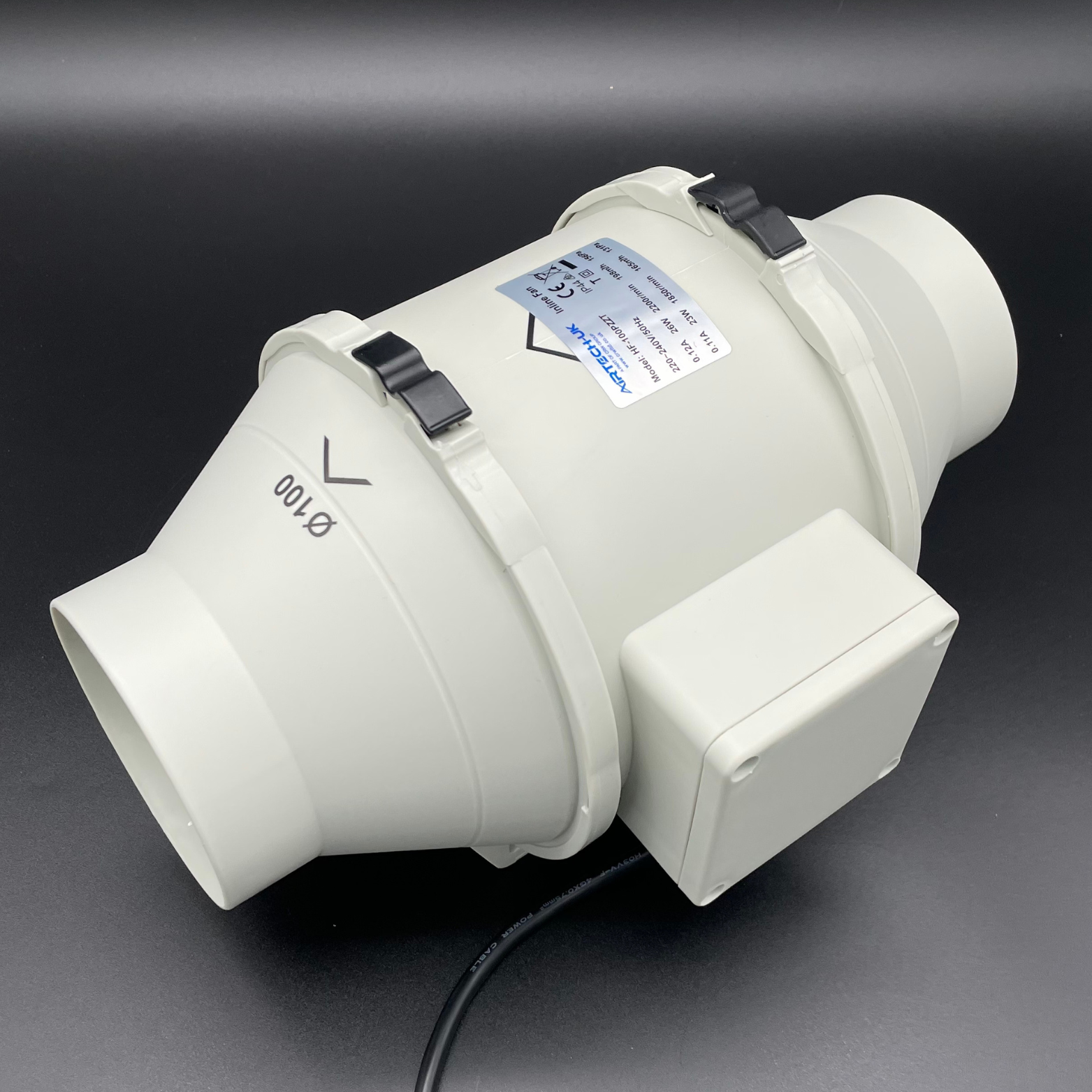 In-Line Extractor Fan with Timer 100mm Duct Size