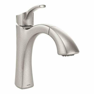 Moen Voss Kitchen Sink Faucet Brushed Nickel Single Handle Spray