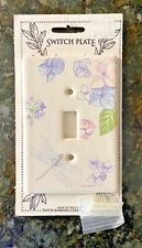 Santa Barbara Ceramic Design Hydrangea Dragon Fly Switch Plate