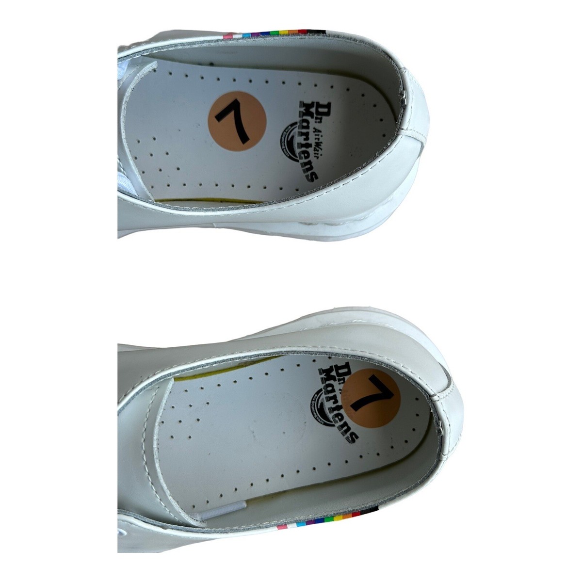 Dr Martens 27522 White Smooth Leather Pride‎ Oxford Shoes LA004 SZ 6 Mens/ 7 Wom Dr Martens 27522 White Smooth Leather Pride Oxford Shoes  main image 2