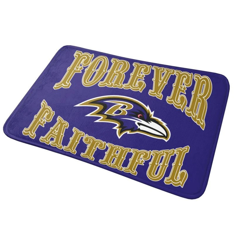 Forever Faithful Baltimore Ravens Floor Mat Decorative