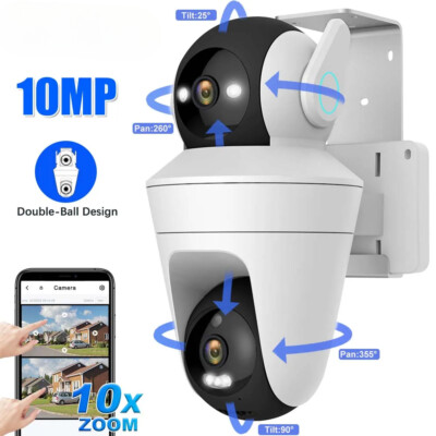 5K 10MP WiFi PTZ Camera Outdoor Dual Screen Home Security AI Auto Tracking CCTV